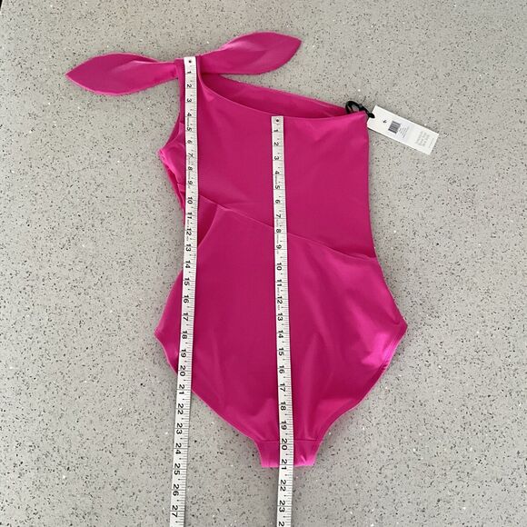 Stylest Swimsuit Pink One Shoulder With Tie One Piece XS - Picture 6 of 8